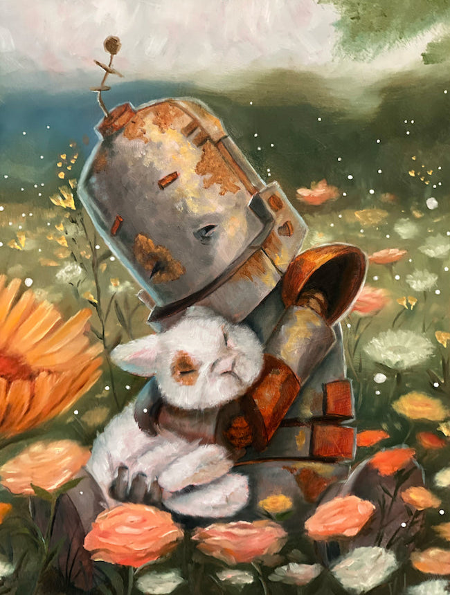 Bunny Bot - Robots in Rowboats by Lauren Briere + Paper Print