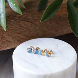 Tiny Teal Dot Studs by Remnant Studios