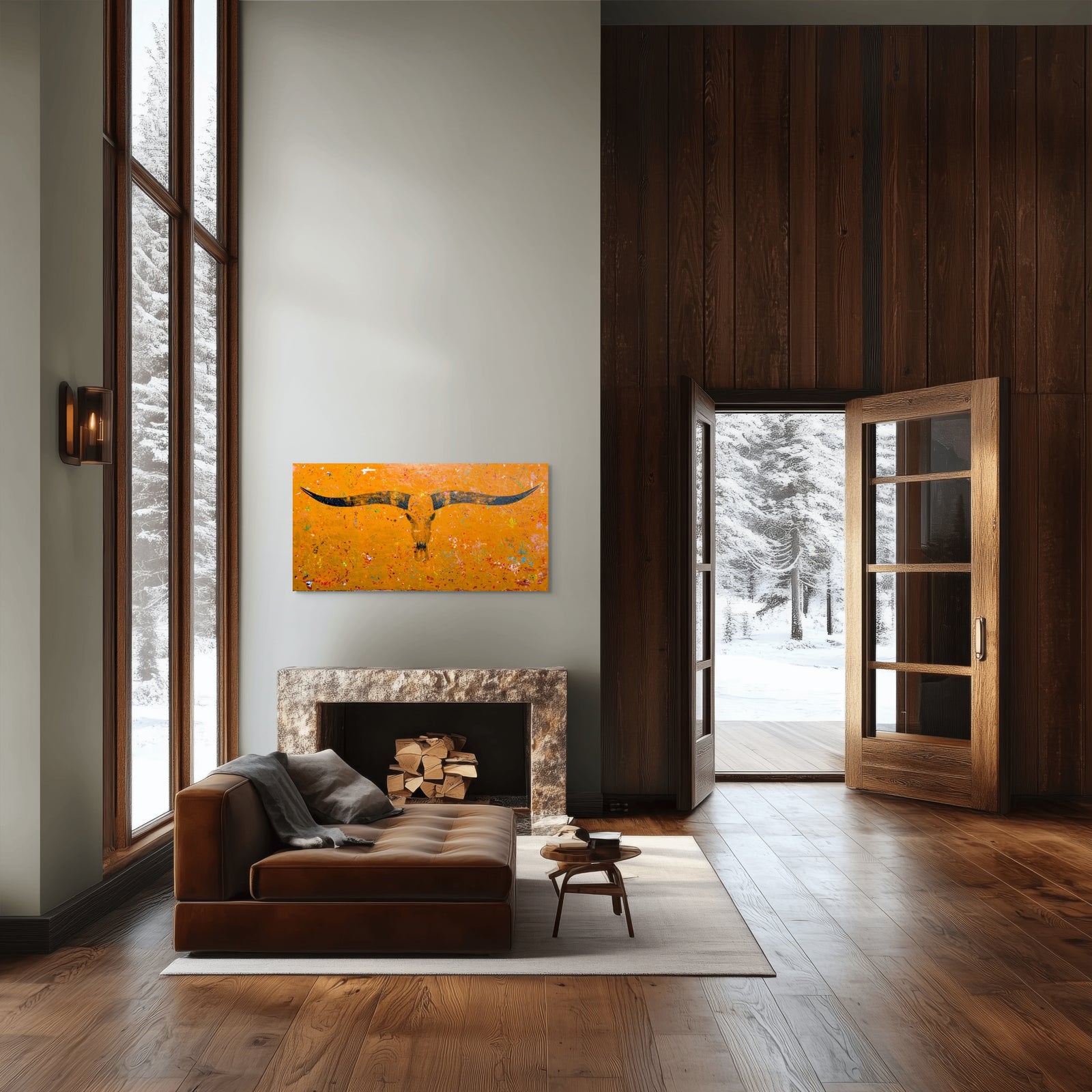 Orange Longhorn Skull by Carol Aaron