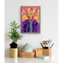 Diva Cow Mini Framed Canvas Print by Stationery Bakery