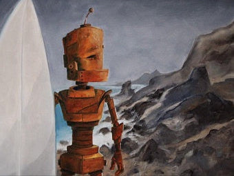 Surf Bot -Robots in Rowboats by Lauren Briere + Paper Print