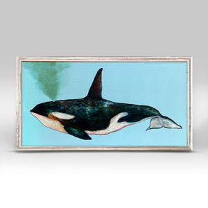 Orca Mini Framed Canvas Print by Eli Halpin