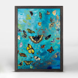 Bunch of Butterflies Mini Framed Canvas Print by Eli Halpin