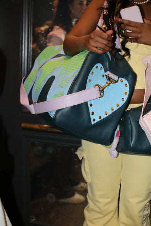 Around the World Duffle - Blue and Lilac by design Girls World