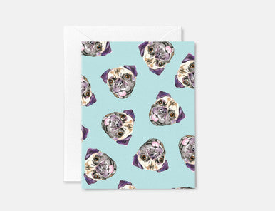 Pug Greeting Card by Kathyphantastic