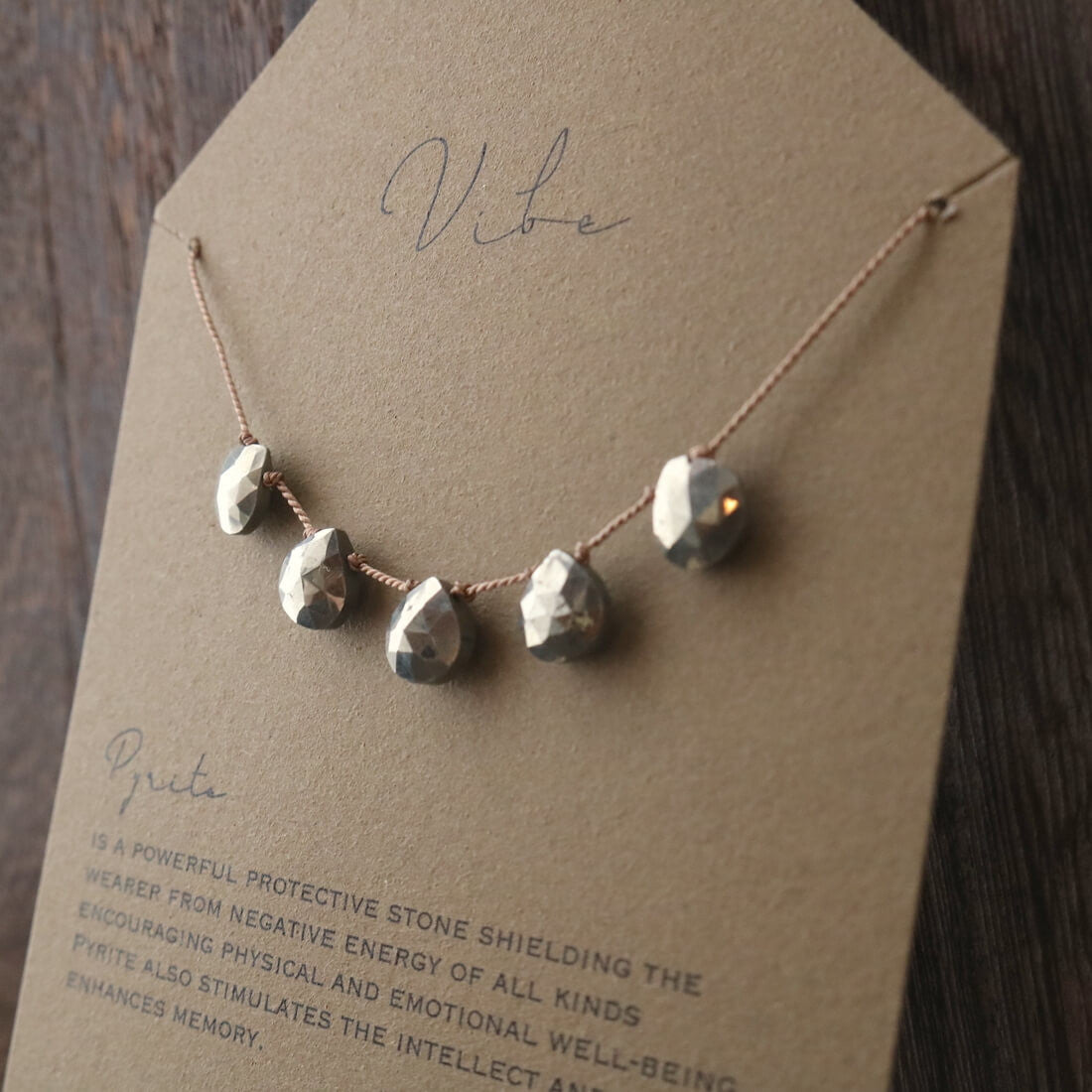 Pyrite Drop Necklace by VIBE