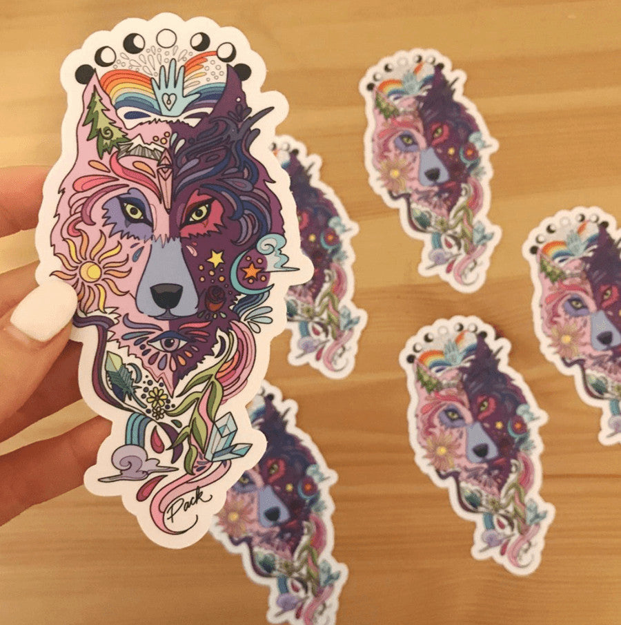 Wolf Totem Sticker by Becca Borrelli