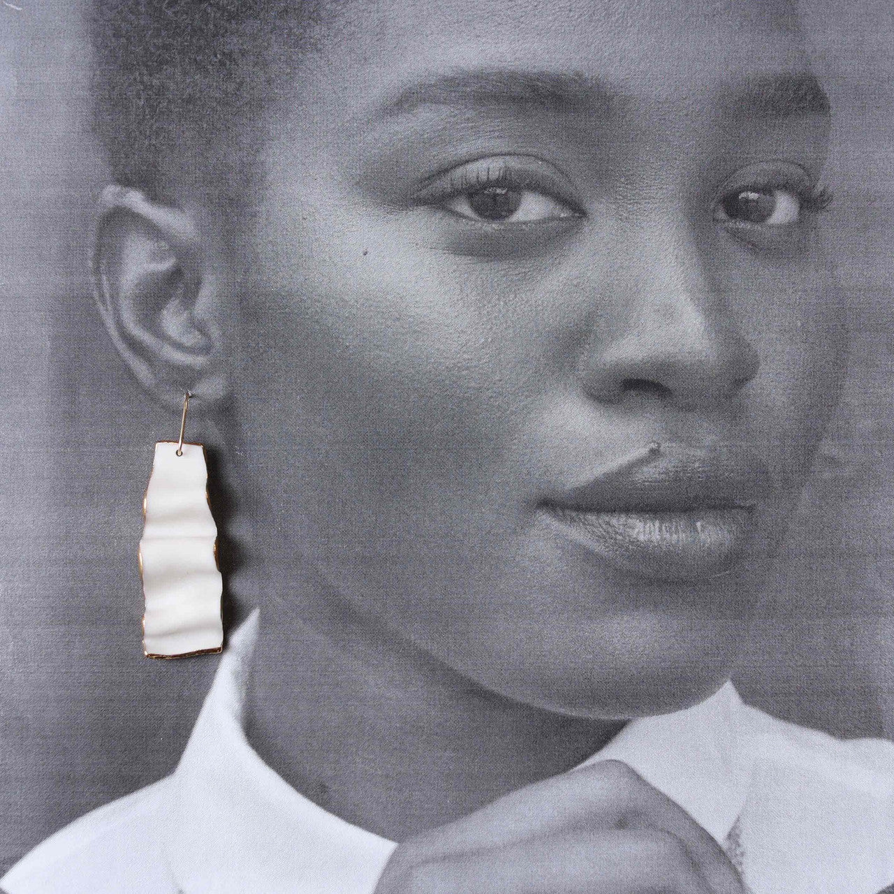 White Ribbon Earrings - Barcelona Inspirada by Remnant Studios