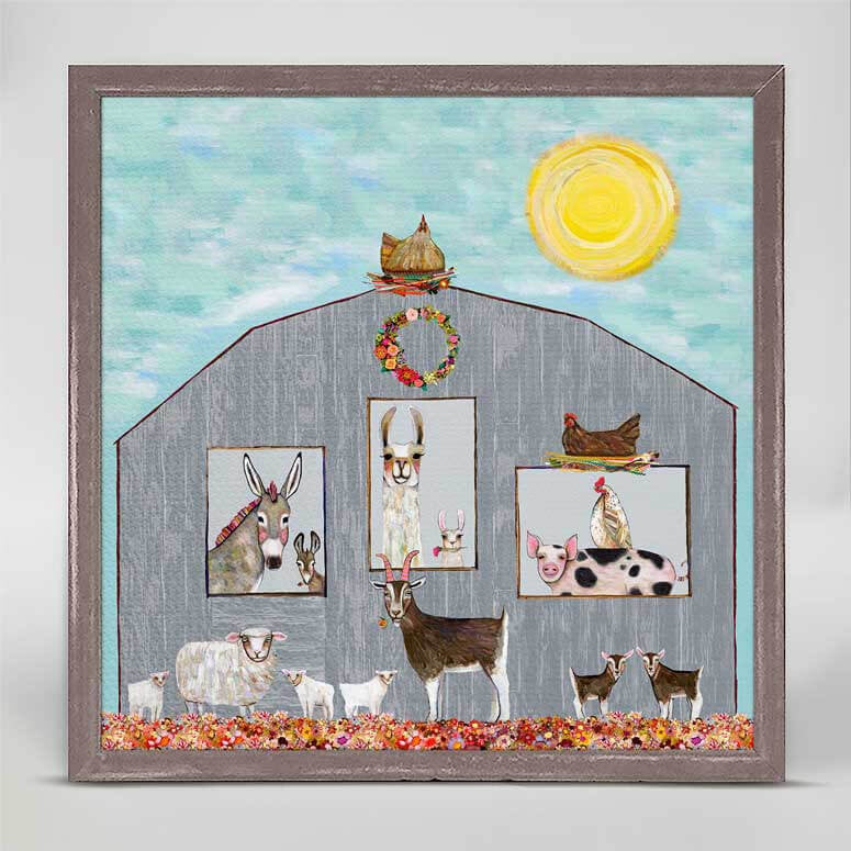 Barn Party Mini Framed Canvas Print by Eli Halpin