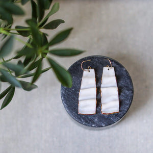 White Ribbon Earrings - Barcelona Inspirada by Remnant Studios