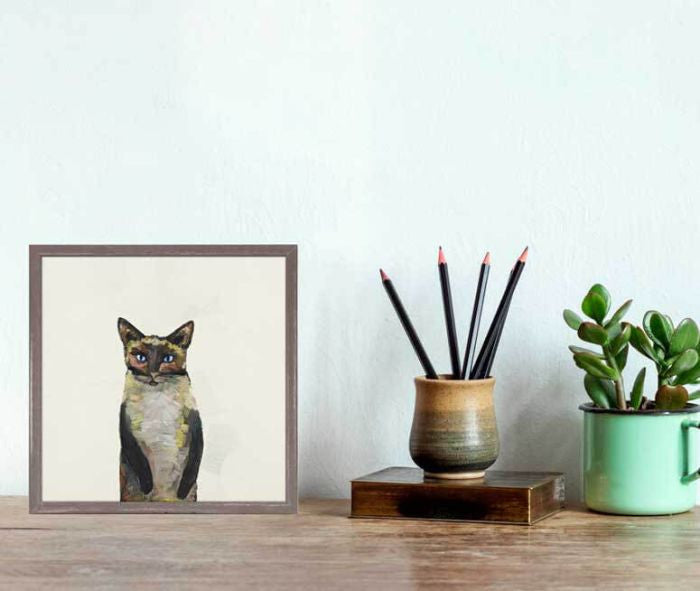 Siamese Mini Framed Canvas Print by Eli Halpin