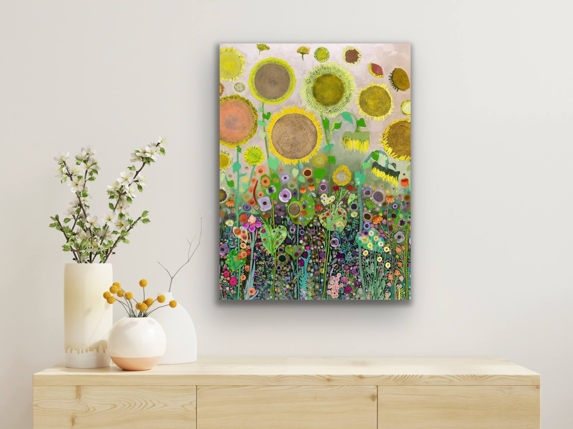 Sunflower Garden Canvas Print by Eli Halpin + 24"x30"