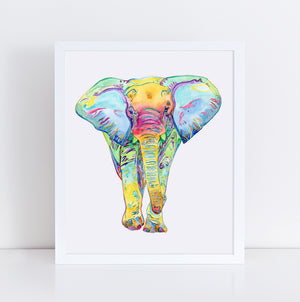 Colorful Elephant Print  by Emily Mercedes + 11" x 14"