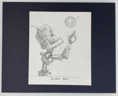 Bubble Bot Sketch - Original Art - Robots in Rowboats by Lauren Briere