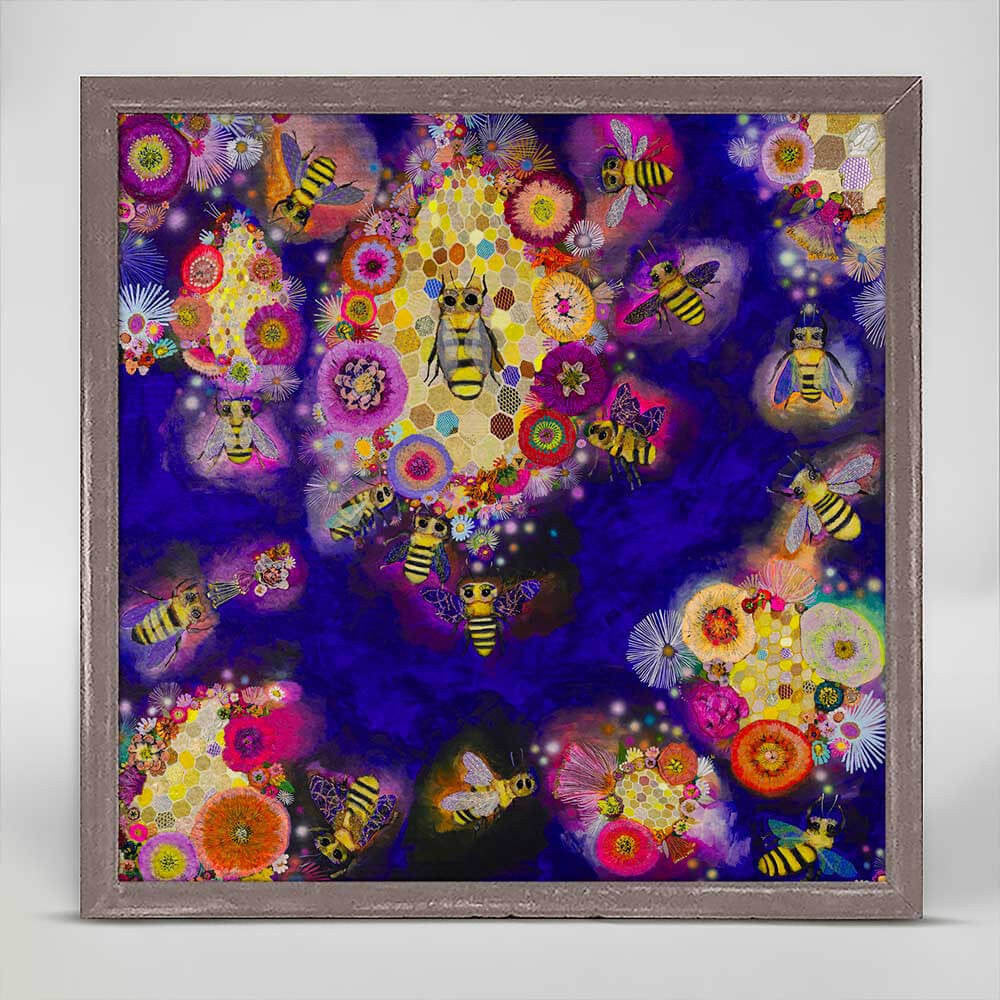 Honeycomb on Amethyst Mini Framed Canvas Print by Eli Halpin