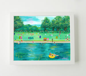 A Saturday Morning at Barton Springs Print - 11"x14" by Holli Hartman