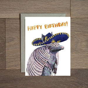 Happy Birthday - Armadillo Card by Stationery Bakery