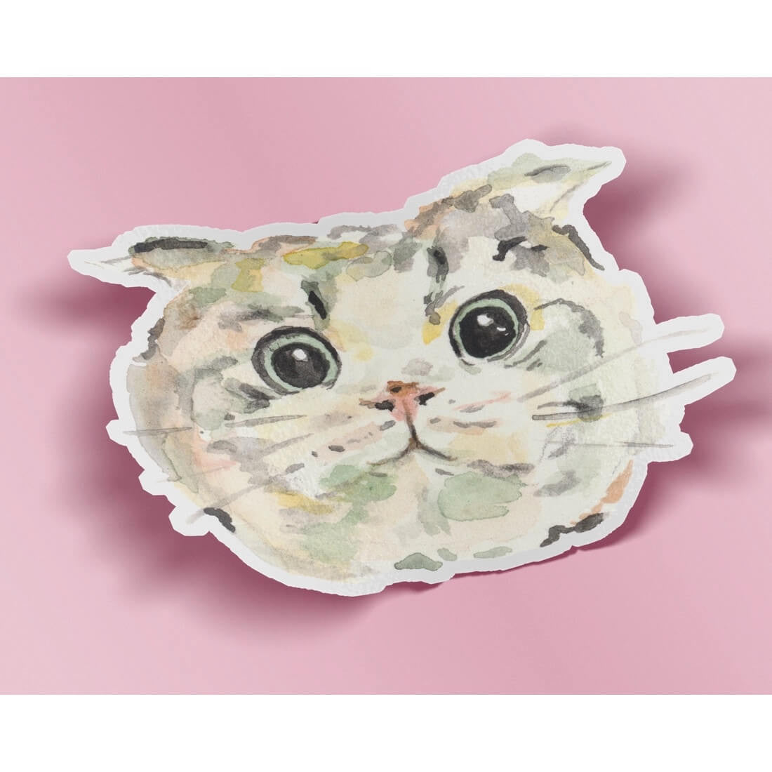 A precious scottish fold cat sticker looks fabulous!