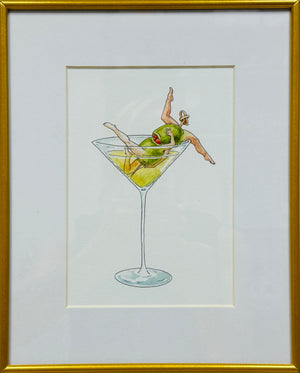 Dirty Martini Print by Maridad Studio - Framed