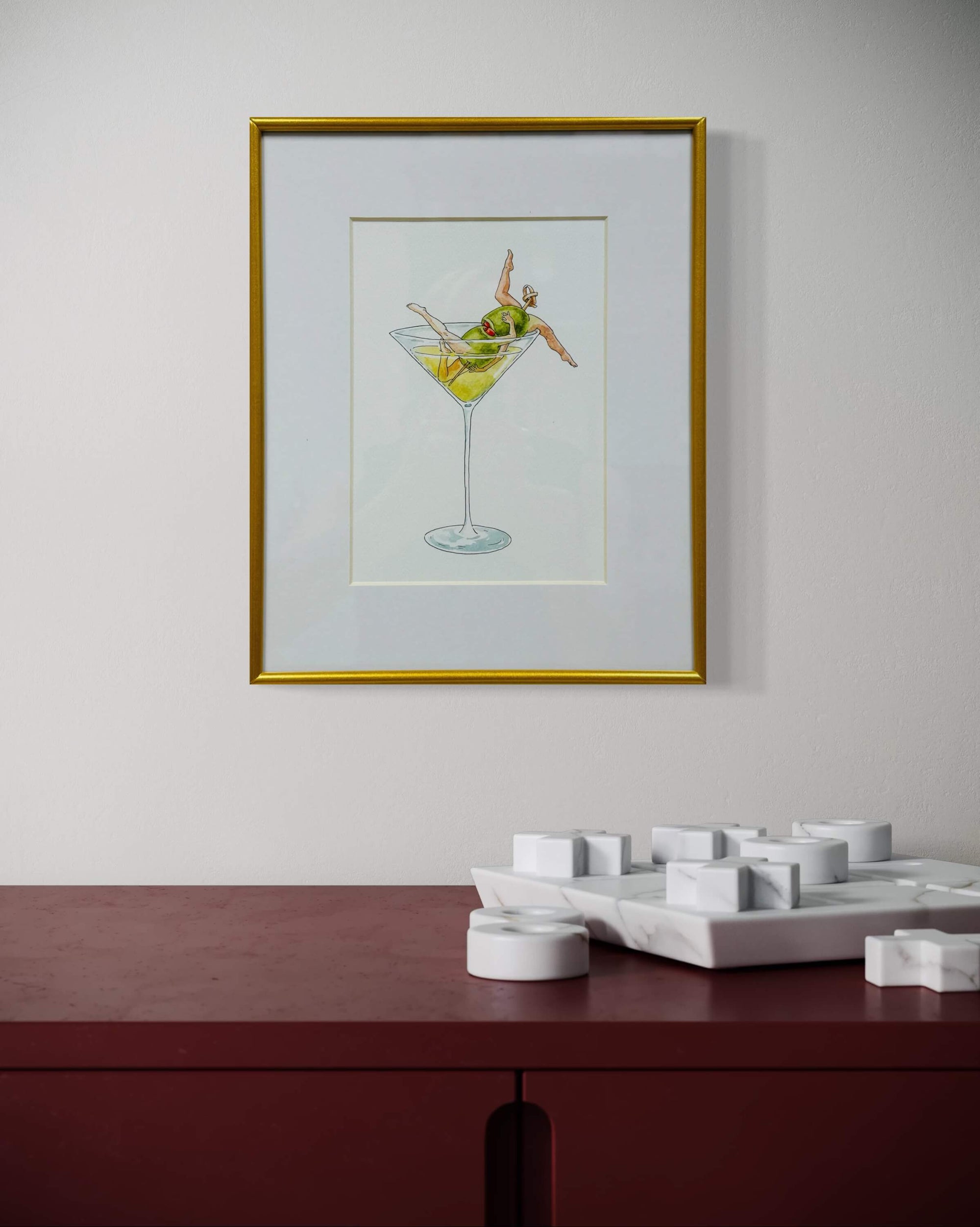 Dirty Martini Print by Maridad Studio - Framed