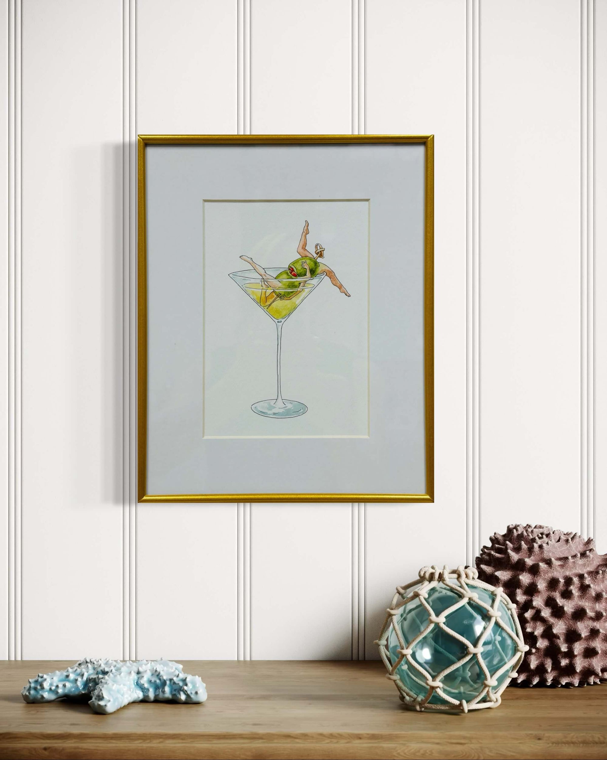 Dirty Martini Print by Maridad Studio - Framed