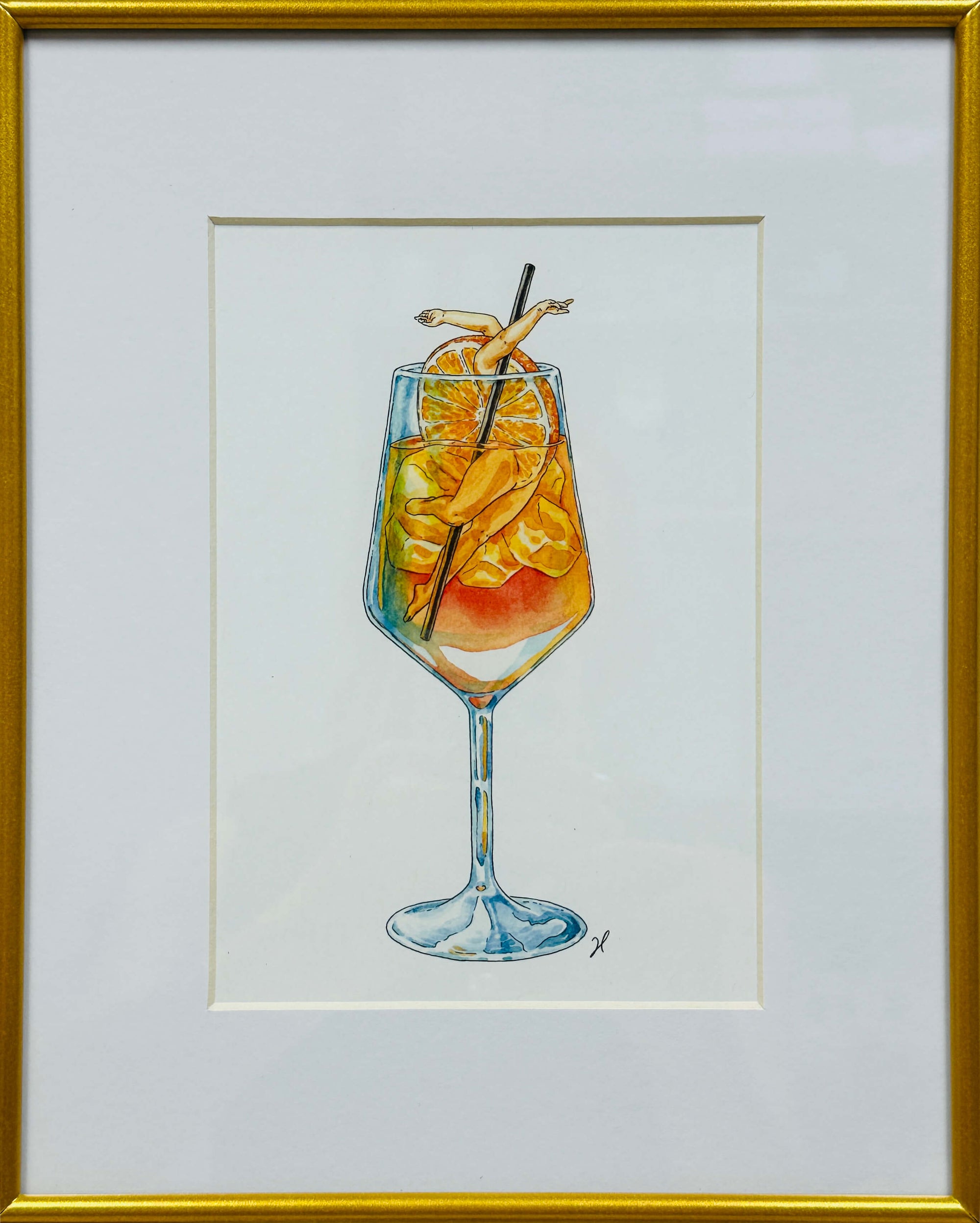 Aperol Spritz Print by Maridad Studio - Framed