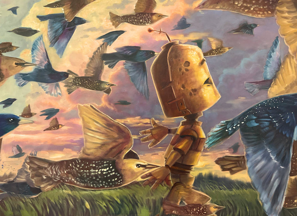 Starling Bot - Robots in Rowboats by Lauren Briere + Paper Print