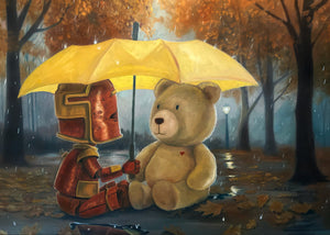 Teddy Bot - Robots in Rowboats by Lauren Briere + Paper Print