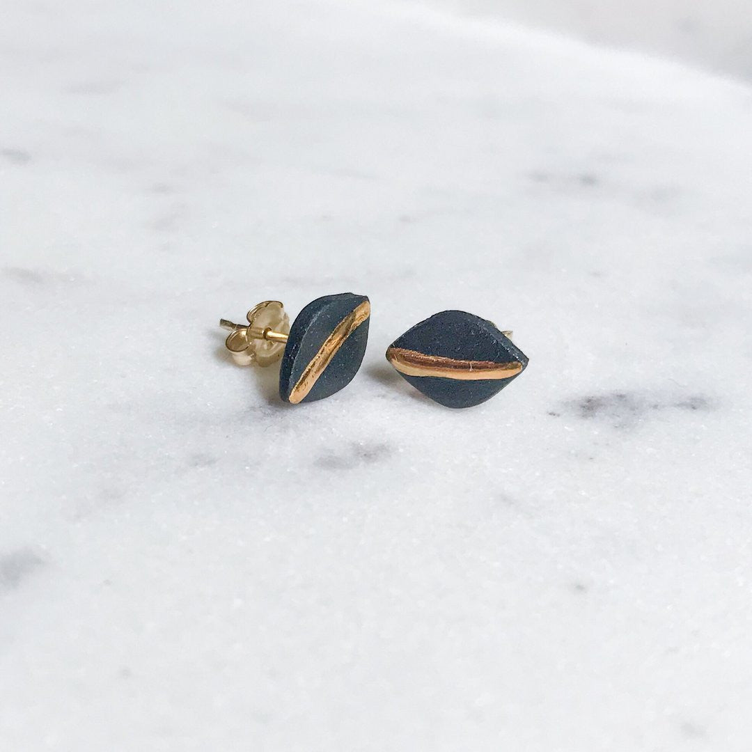 Tiny Leaf Studs by Remnant Studios