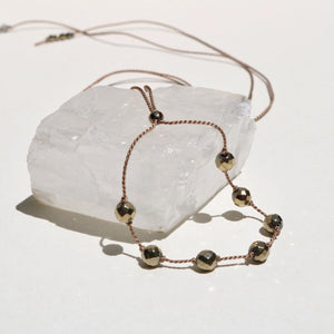 Pyrite + Silk Necklace by VIBE