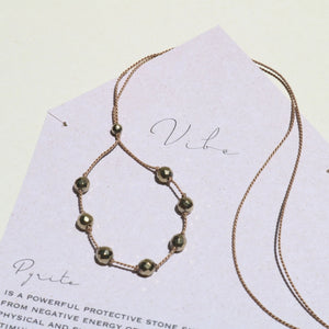 Pyrite + Silk Necklace by VIBE