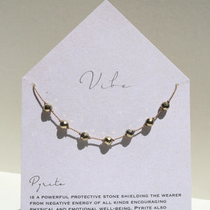 Pyrite + Silk Necklace by VIBE