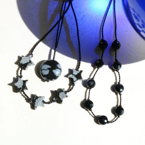 Obsidian Snowflake Necklace by Vibe