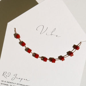 Red Jasper + Silk Necklace by VIBE