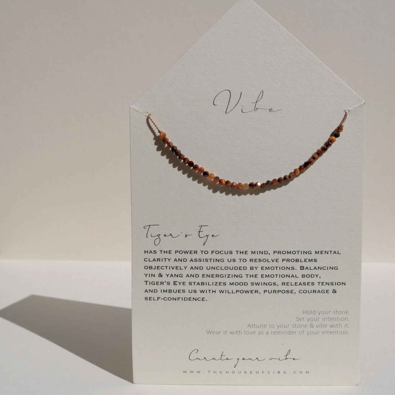 Tiger's Eye + Silk Necklace by VIBE