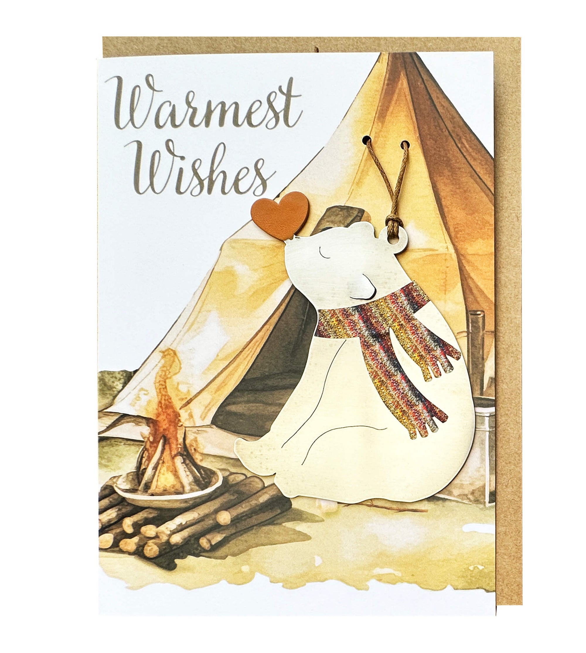 Warmest Wishes Card with Bear Love Ornament by Authenticaa