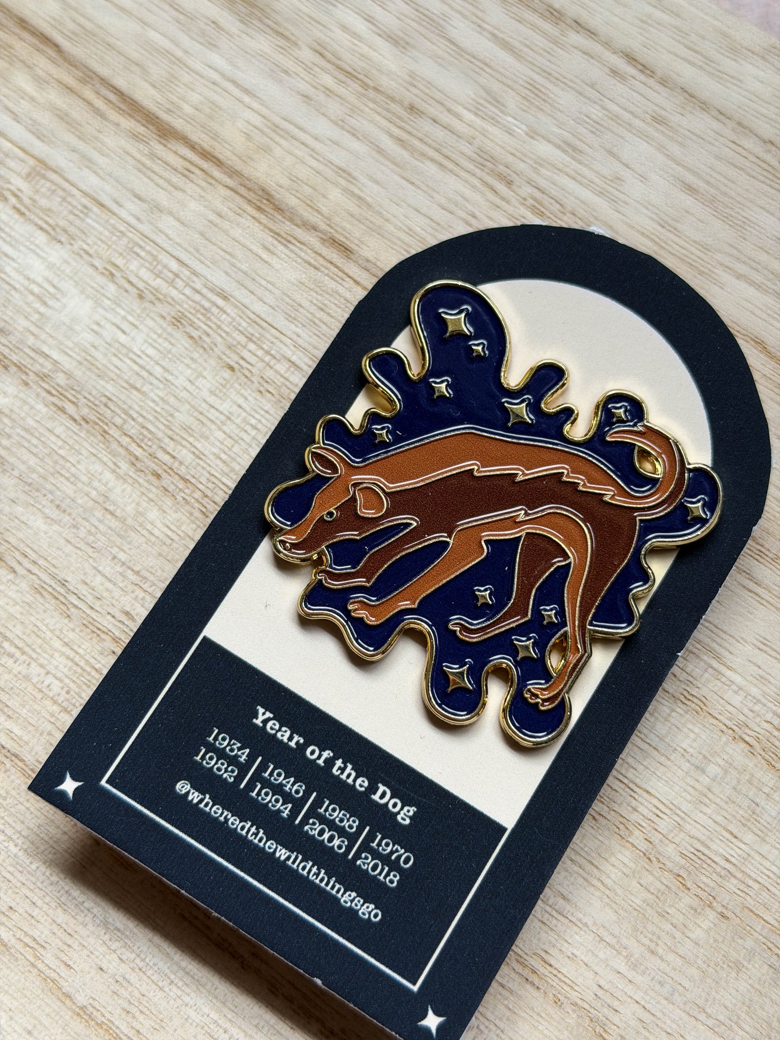 Year of the Dog Pin by Emily Tolipova of Where’d The Wild Thing Go