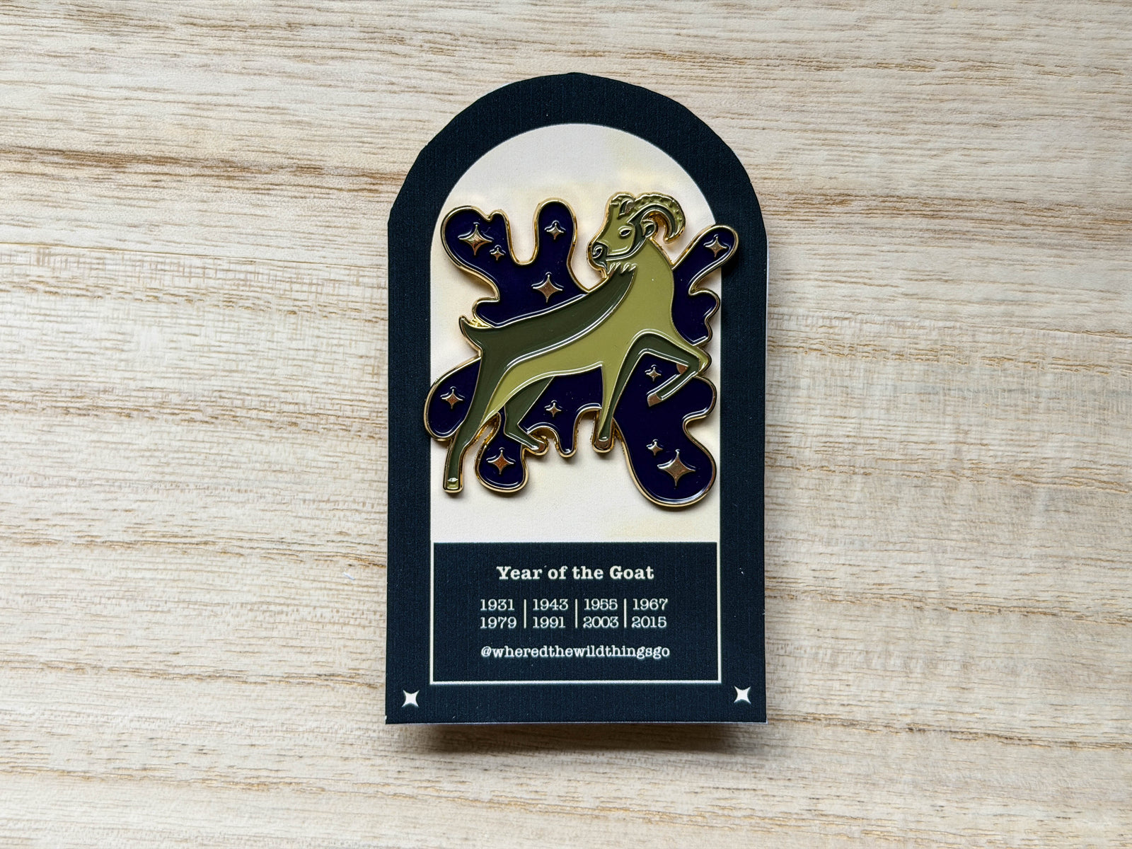 Year of the Goat Pin by Emily Tolipova of Where’d The Wild Thing Go
