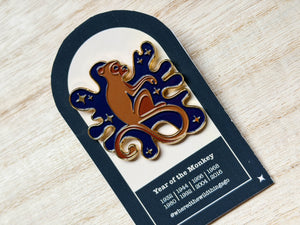 Year of the Monkey Pin by Emily Tolipova of Where’d The Wild Thing Go